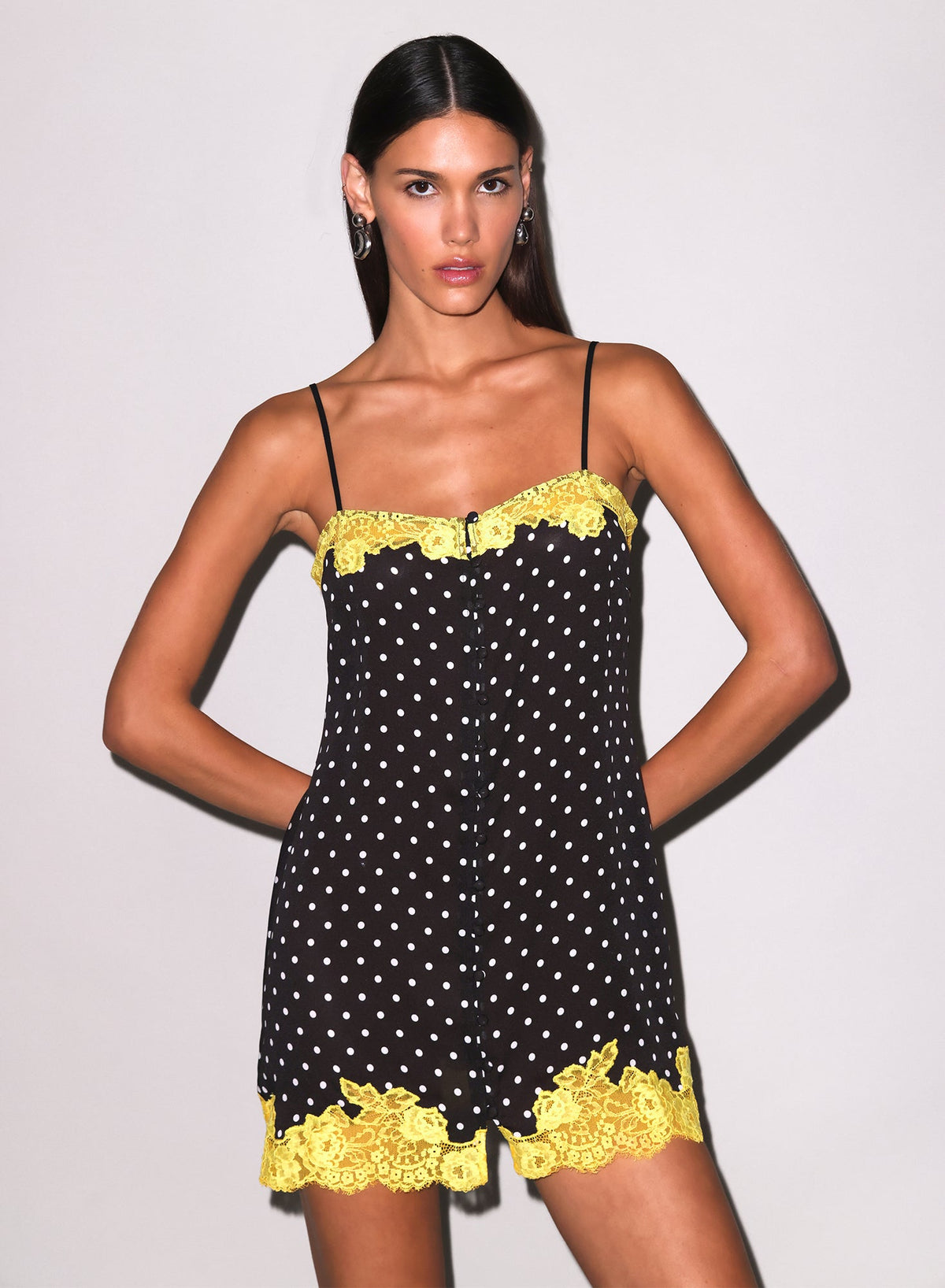Small Dot Black Juliet Button Slip - Fleur du Mal