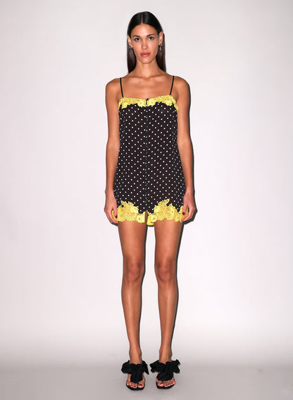 Small Dot Black Juliet Button Slip - Fleur du Mal