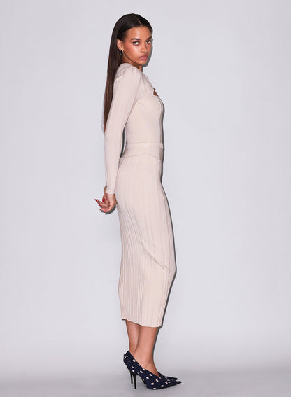 Tahini Rib Maxi Skirt - Fleur du Mal
