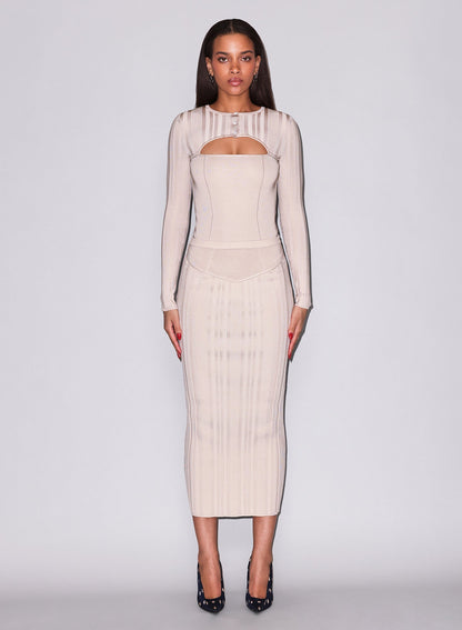 Tahini Rib Maxi Skirt - Fleur du Mal