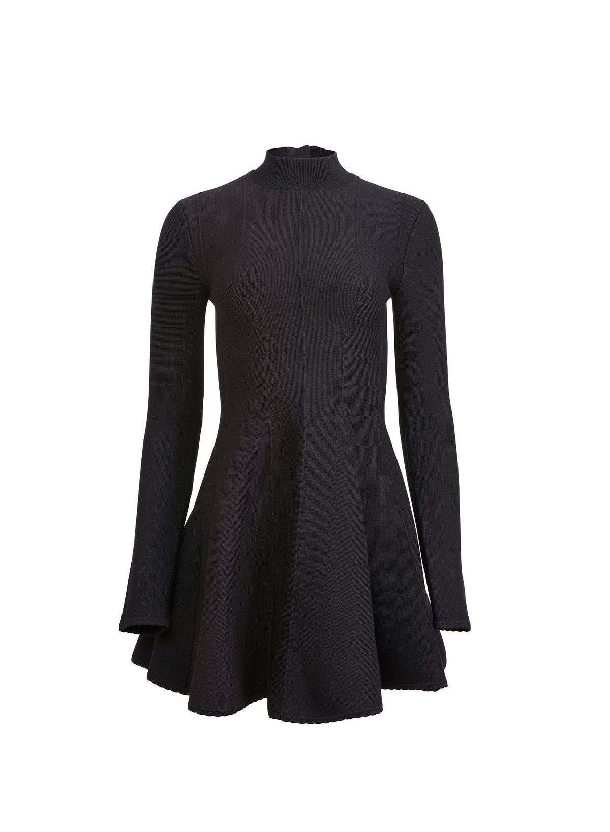 Black Long Sleeve Flared Corset Dress - Fleur du Mal