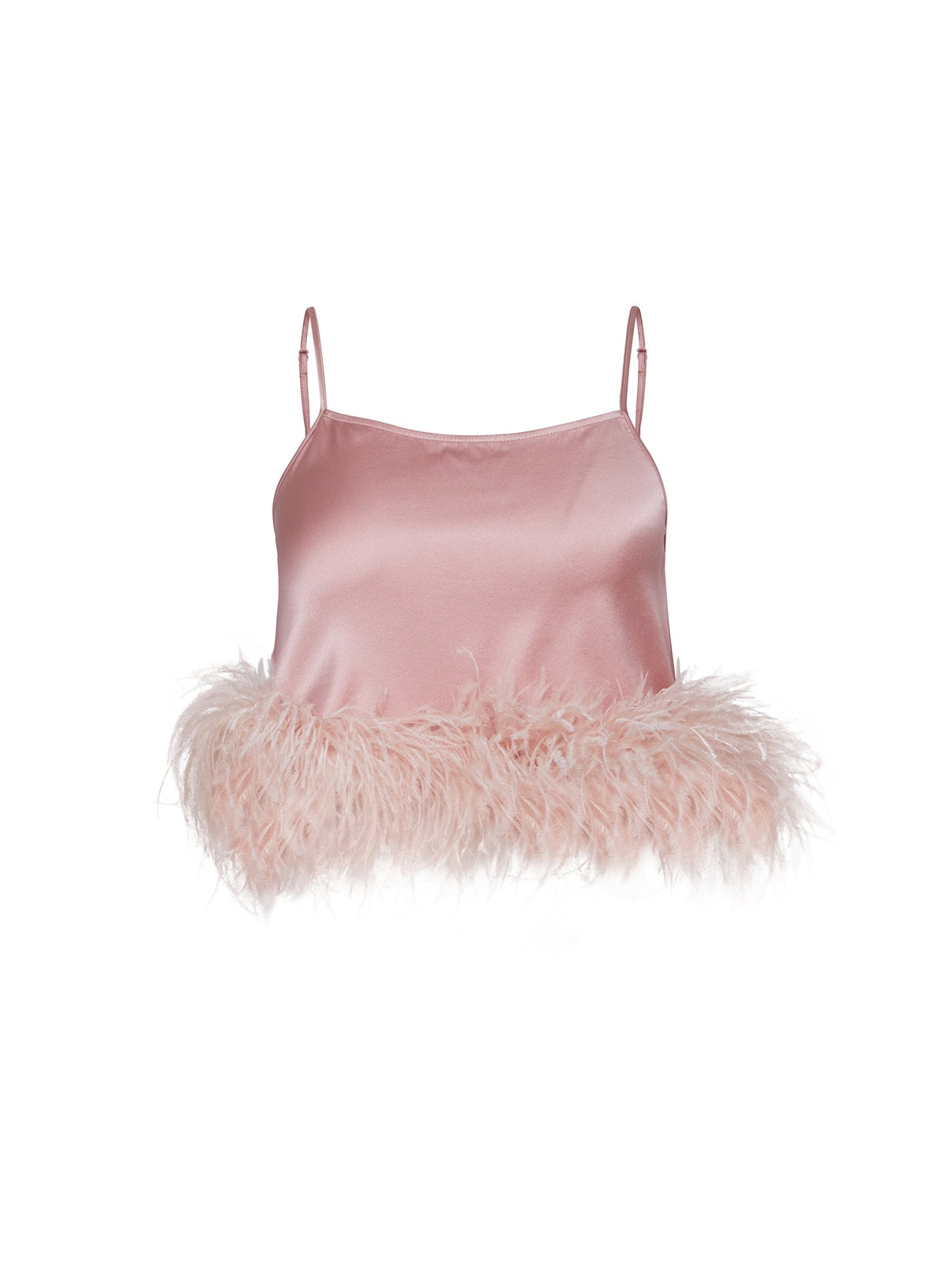 Rose Pink Feather Cropped Cami - Fleur du Mal