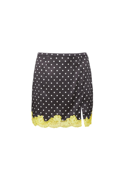 Small Dot Black Juliet Lace Slip Skirt - Fleur du Mal