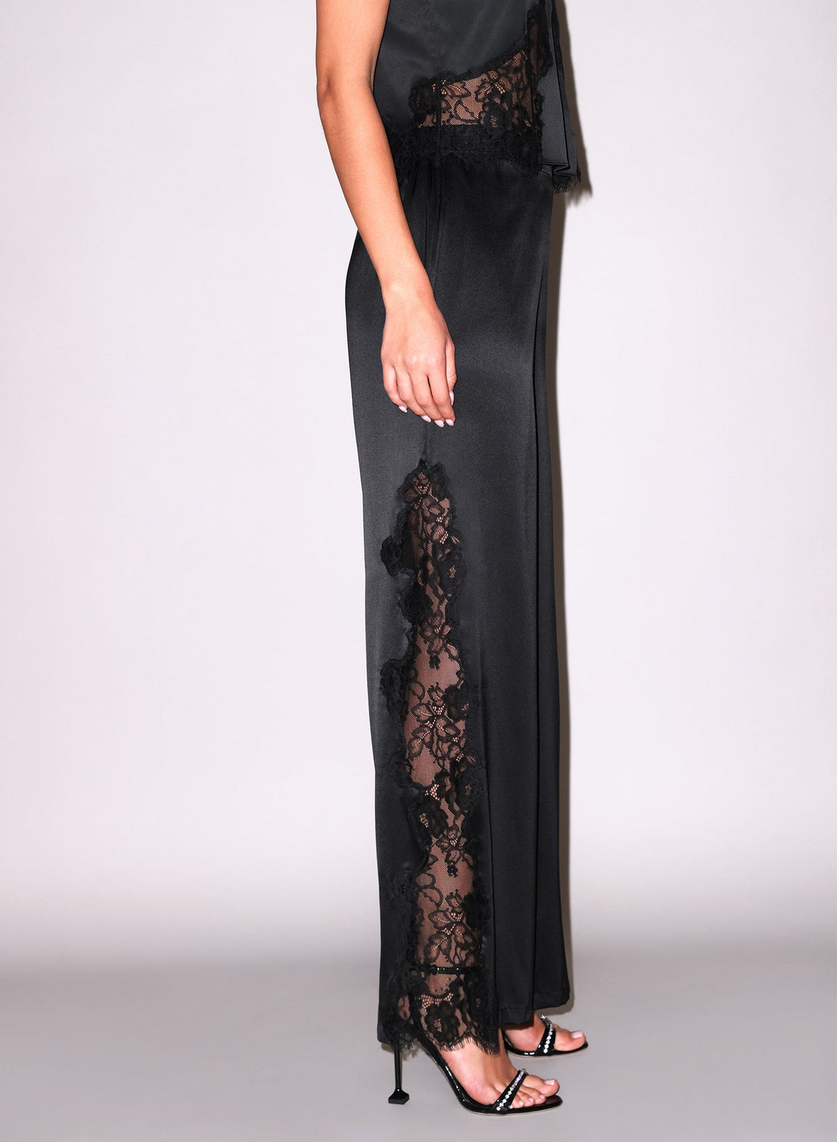 Black Juliet Silk & Lace Pant - Fleur du Mal