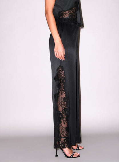 Black Juliet Silk & Lace Pant - Fleur du Mal