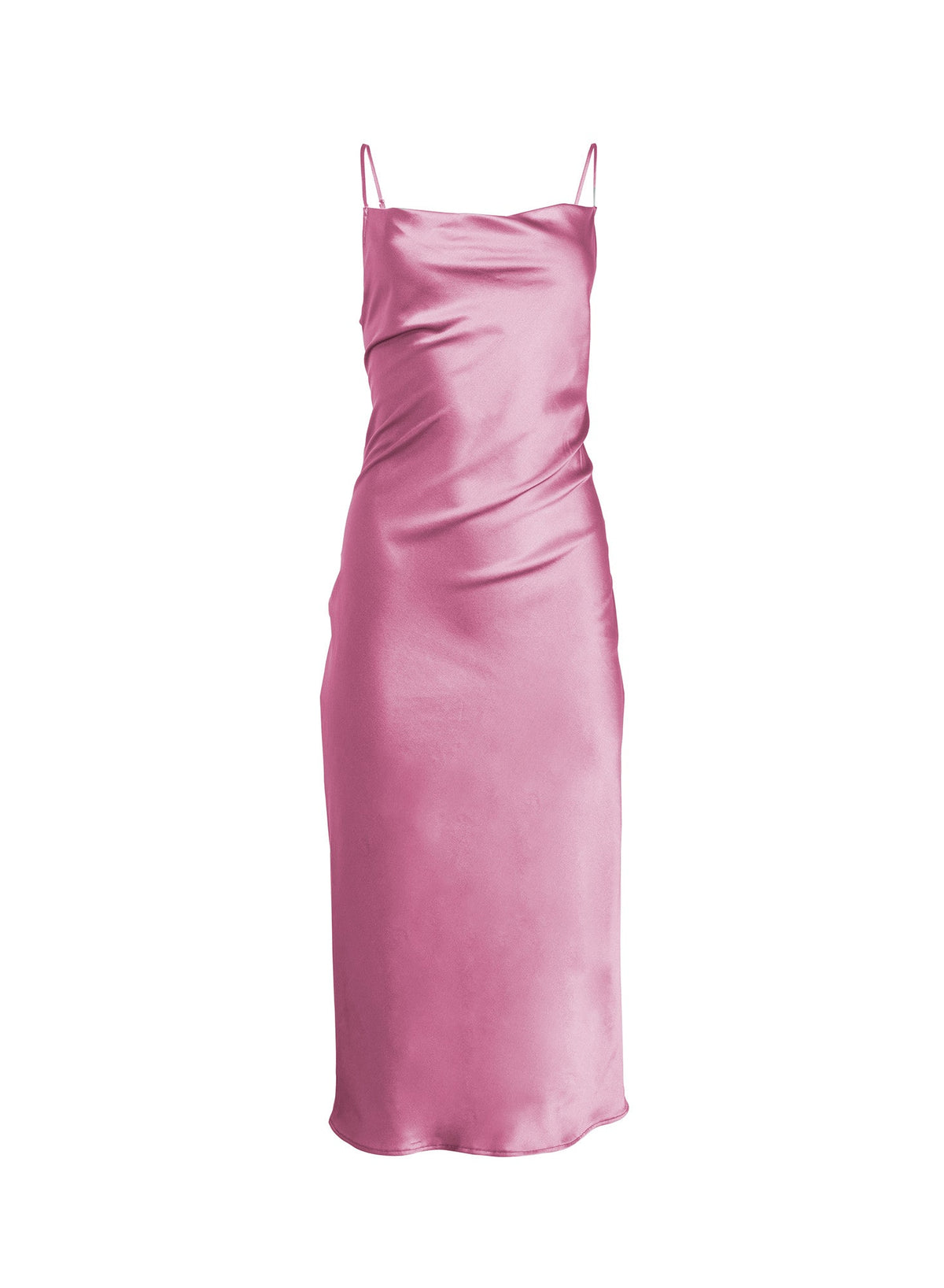 Pink Rosewood Silk Cowl Slip Dress - Fleur du Mal