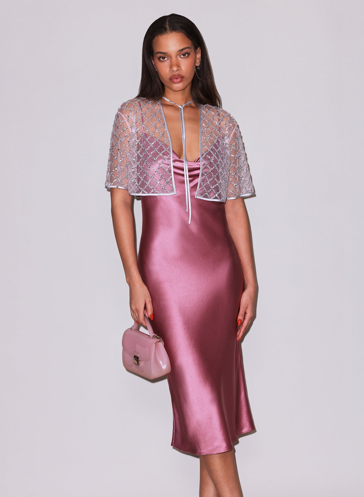 Pink Rosewood Silk Cowl Slip Dress - Fleur du Mal
