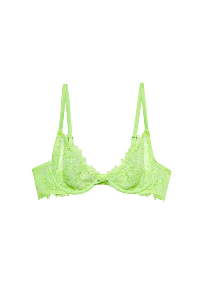 Light Neon Green Papillon Demi Bra - Fleur du Mal