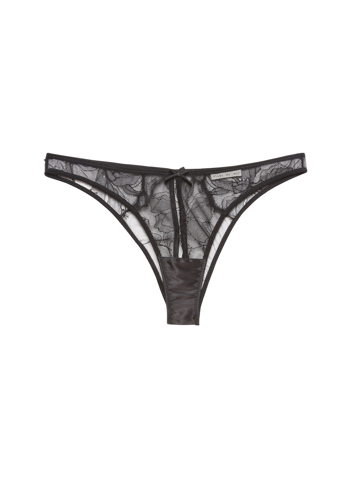 Black Sophia Lace Ouvert Cheeky - Fleur du Mal