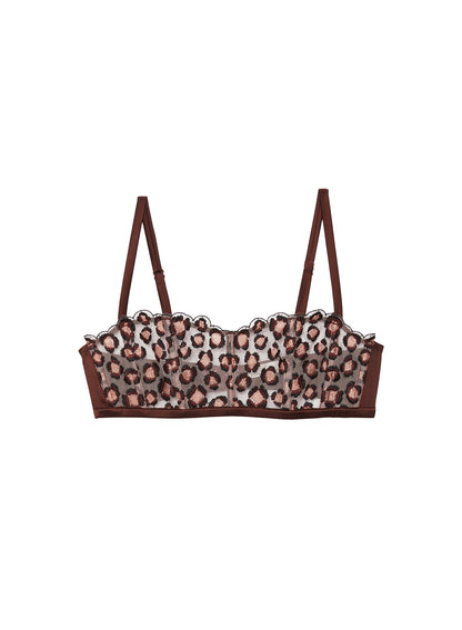 Leopard Embroidery Boned Bralette - Fleur du Mal