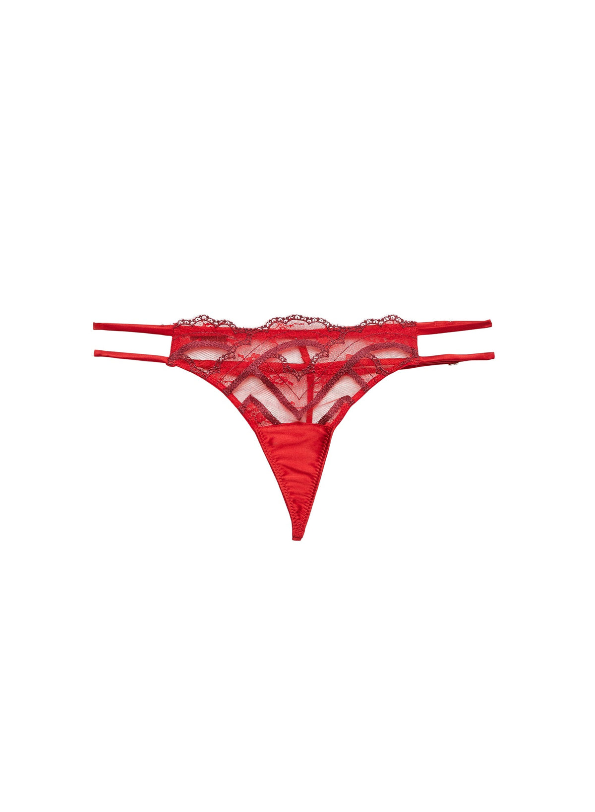 Rouge Hendrix Embroidery V-String - Fleur du Mal