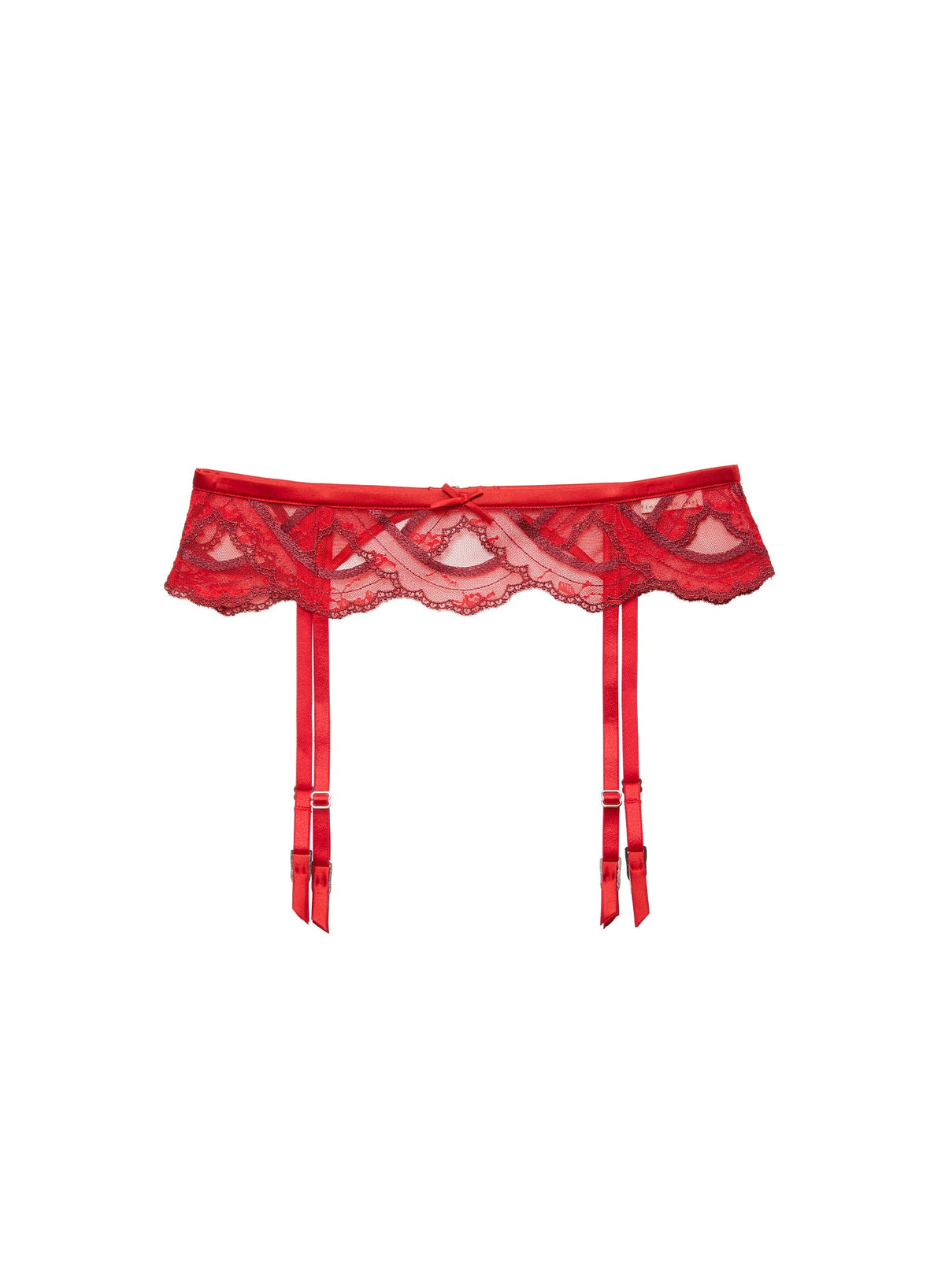 Rouge Hendrix Embroidery Garter Belt - Fleur du Mal
