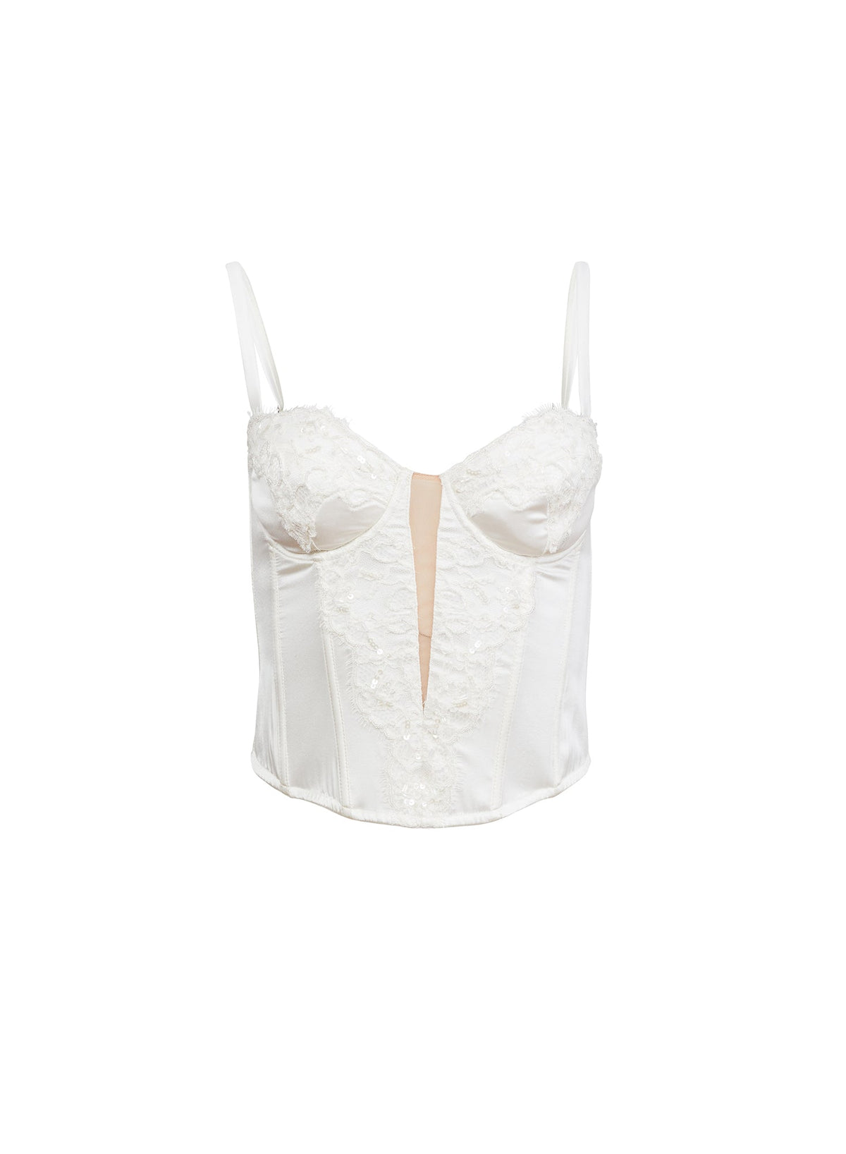 Ivory Daphne Silk Bustier - Fleur du Mal