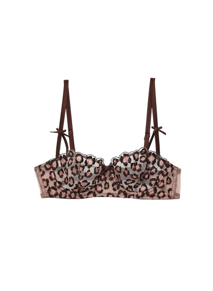 Leopard Embroidery Balconette Bra - Fleur du Mal