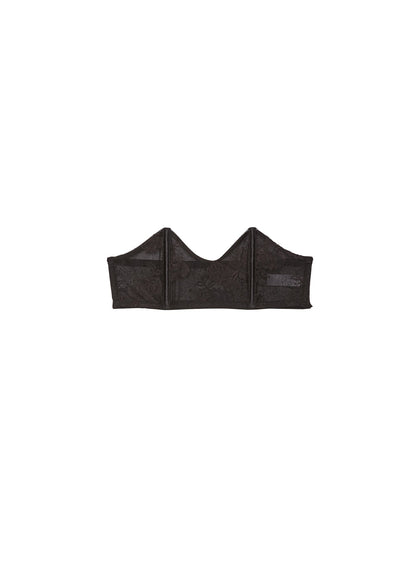 Black Bouquet Lace Bandeau Bra - Fleur du Mal