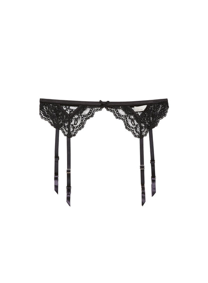 Black Bianca Lace Garter Belt - Fleur du Mal