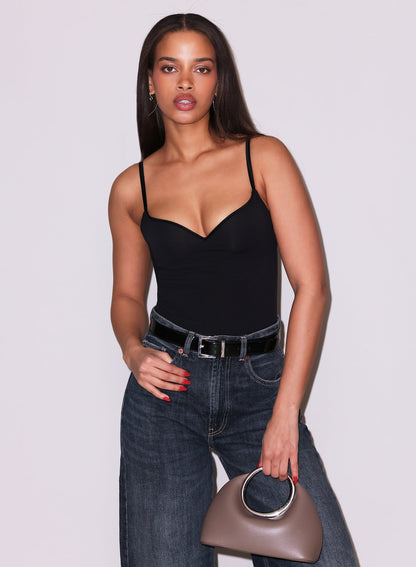 Black Jersey Built-In Bra Cami - Fleur du Mal