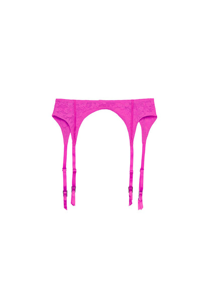 Wild Pink Le Stretch Lace Garter Belt - Fleur du Mal