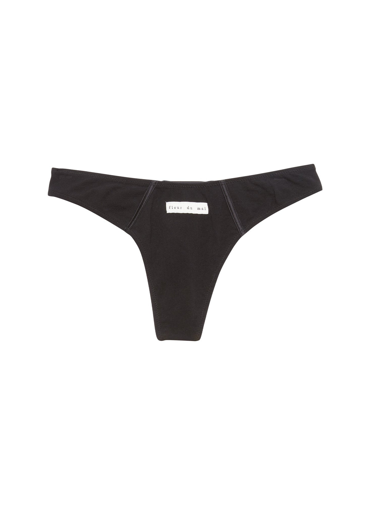 Black Organic Cotton Thong - Fleur du Mal