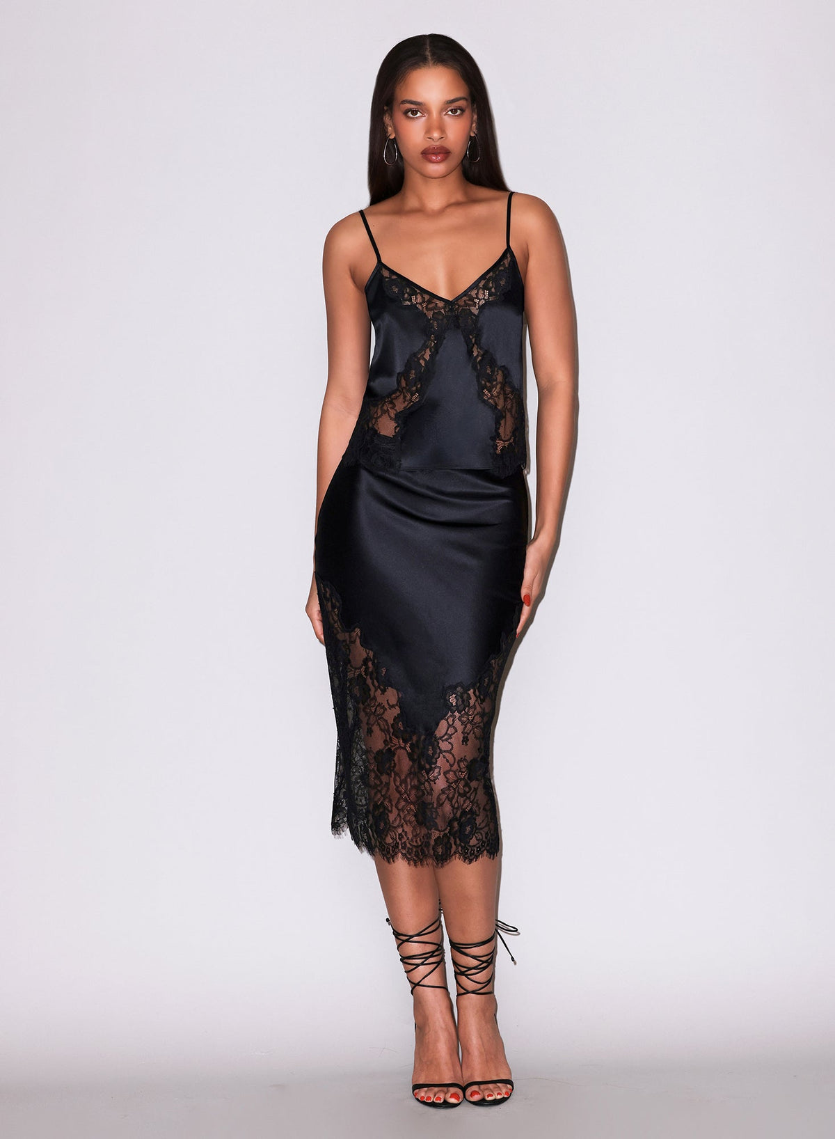 black Juliet Lace Silk Skirt - Fleur du Mal