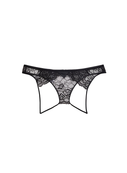 Black Bianca Lace Ouvert Panty - Fleur du Mal