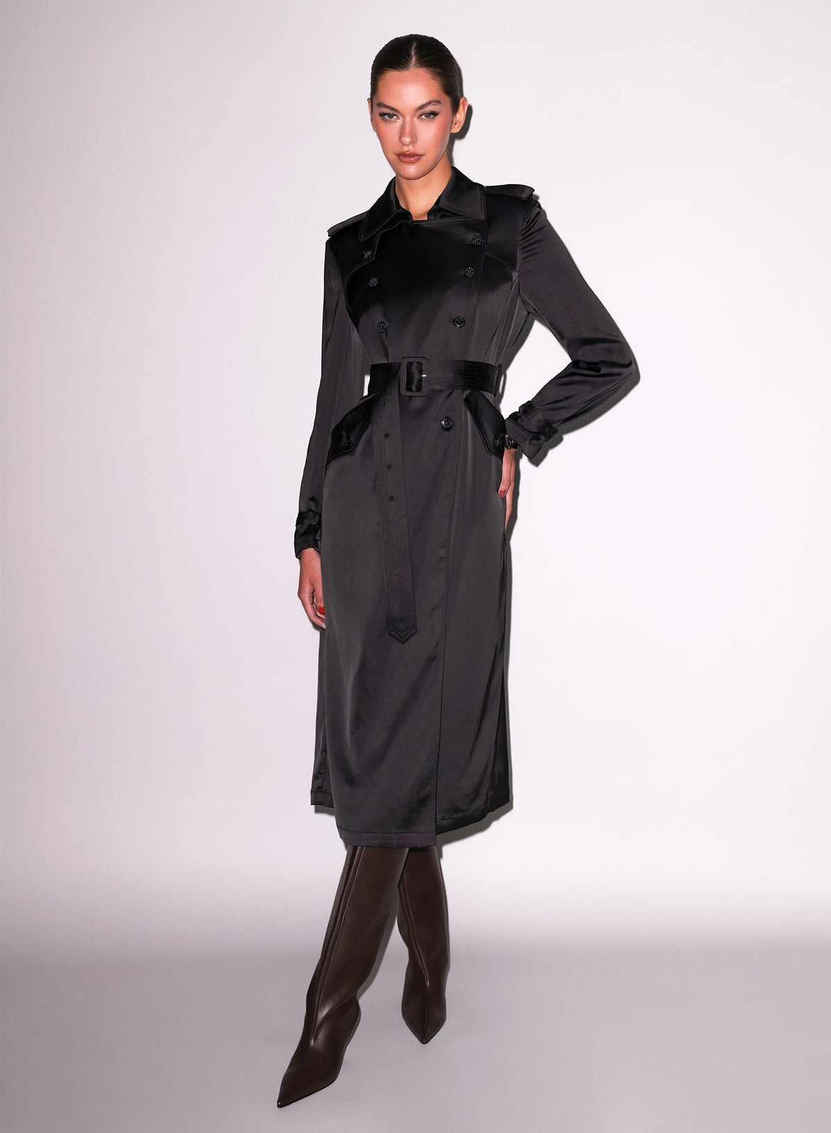 Black Luxe Trench Coat - Fleur du Mal