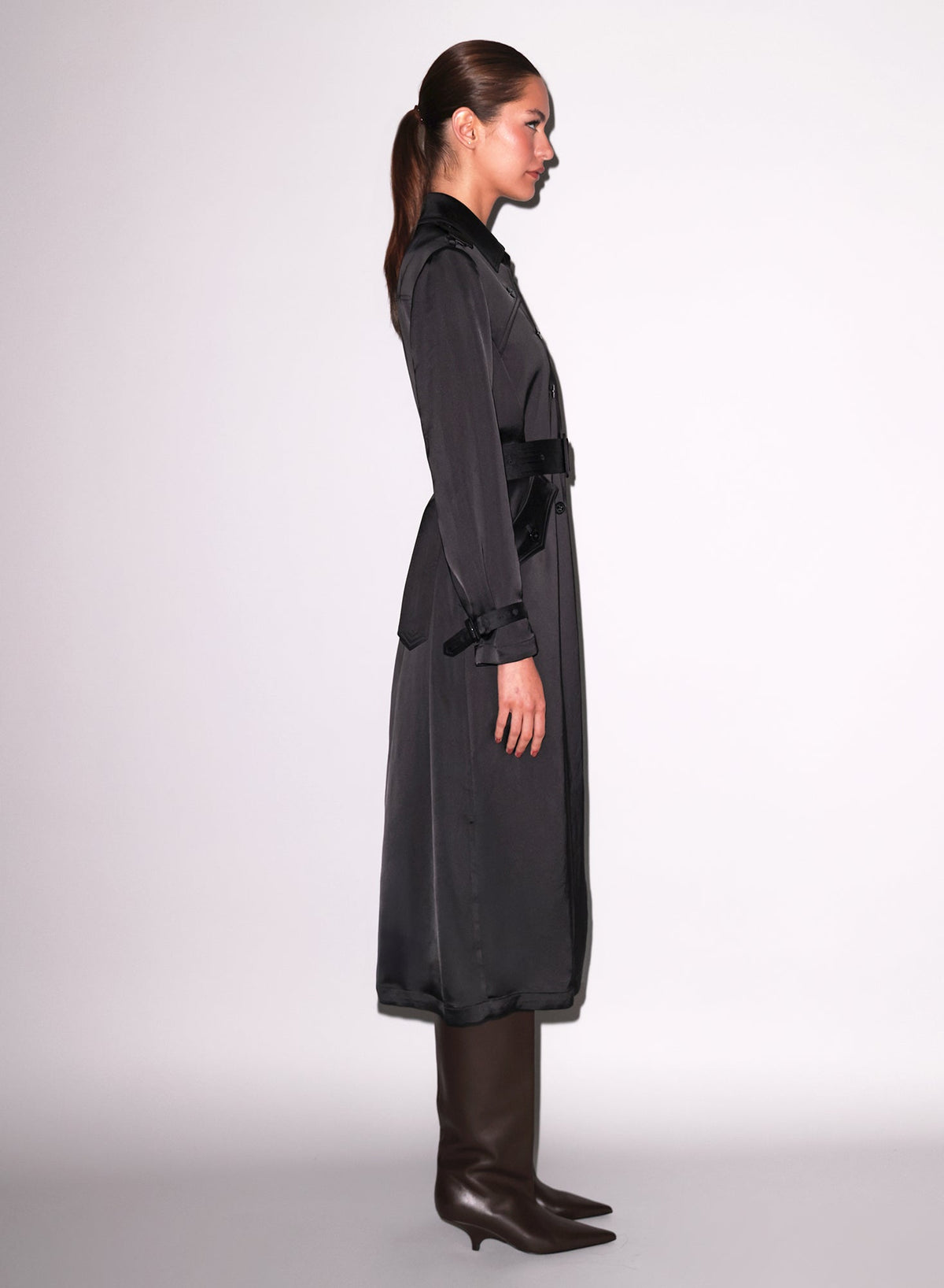 Black Luxe Trench Coat - Fleur du Mal