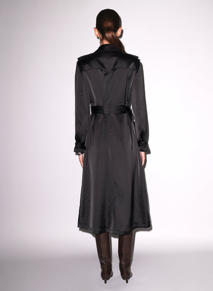 Black Luxe Trench Coat - Fleur du Mal