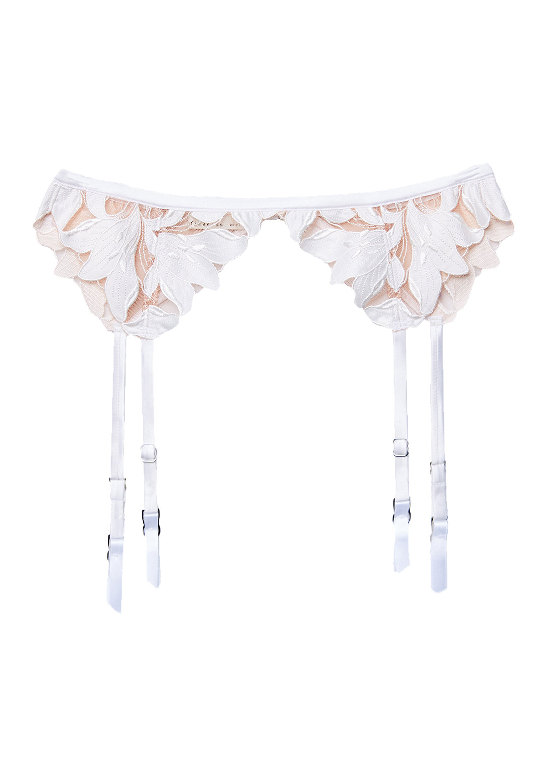 Ivory Lily Embroidery Garter Belt - Fleur du Mal
