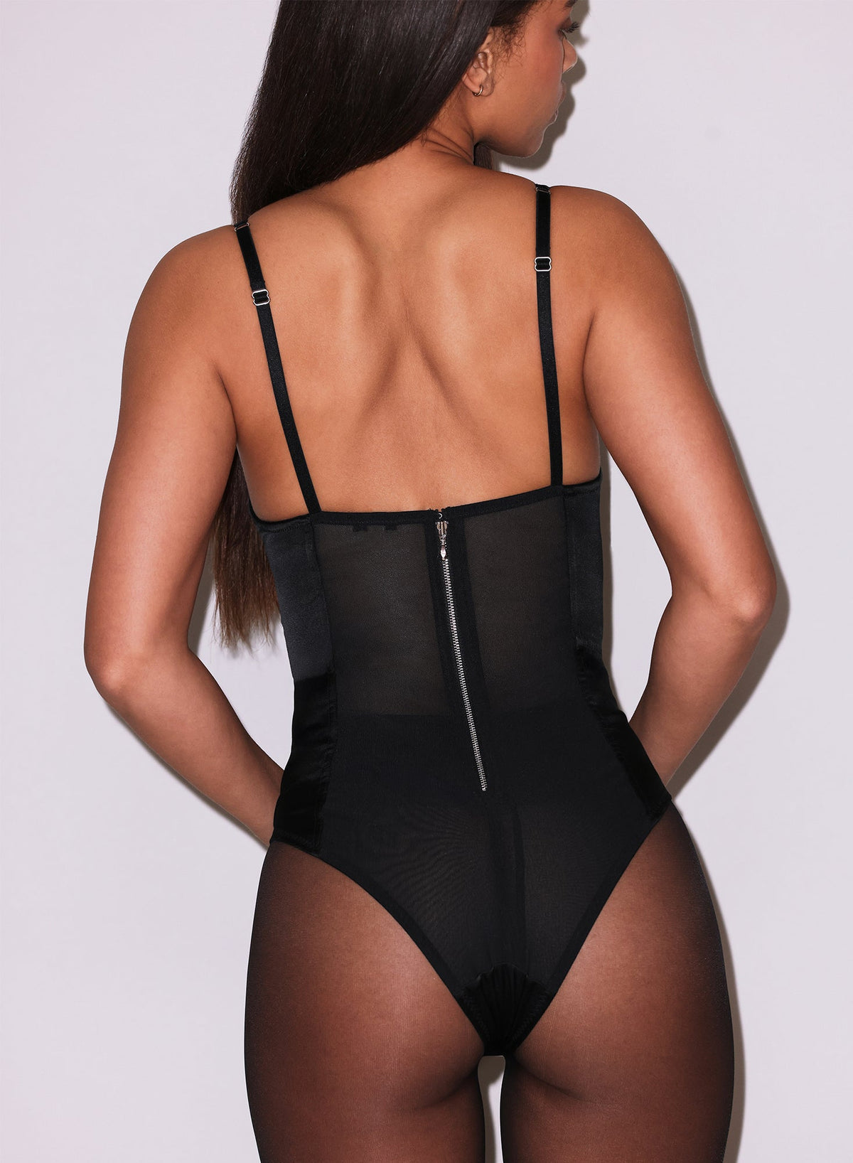 Black Satin Bullet Bodysuit - Fleur du Mal
