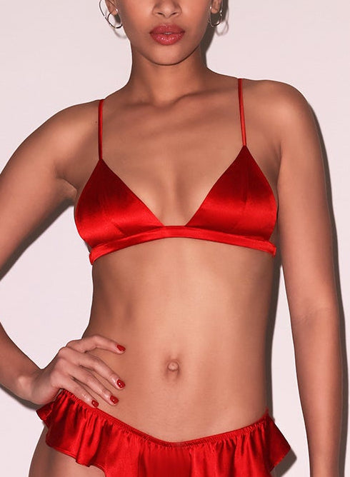 Red Luxe Triangle Bra - Fleur du Mal