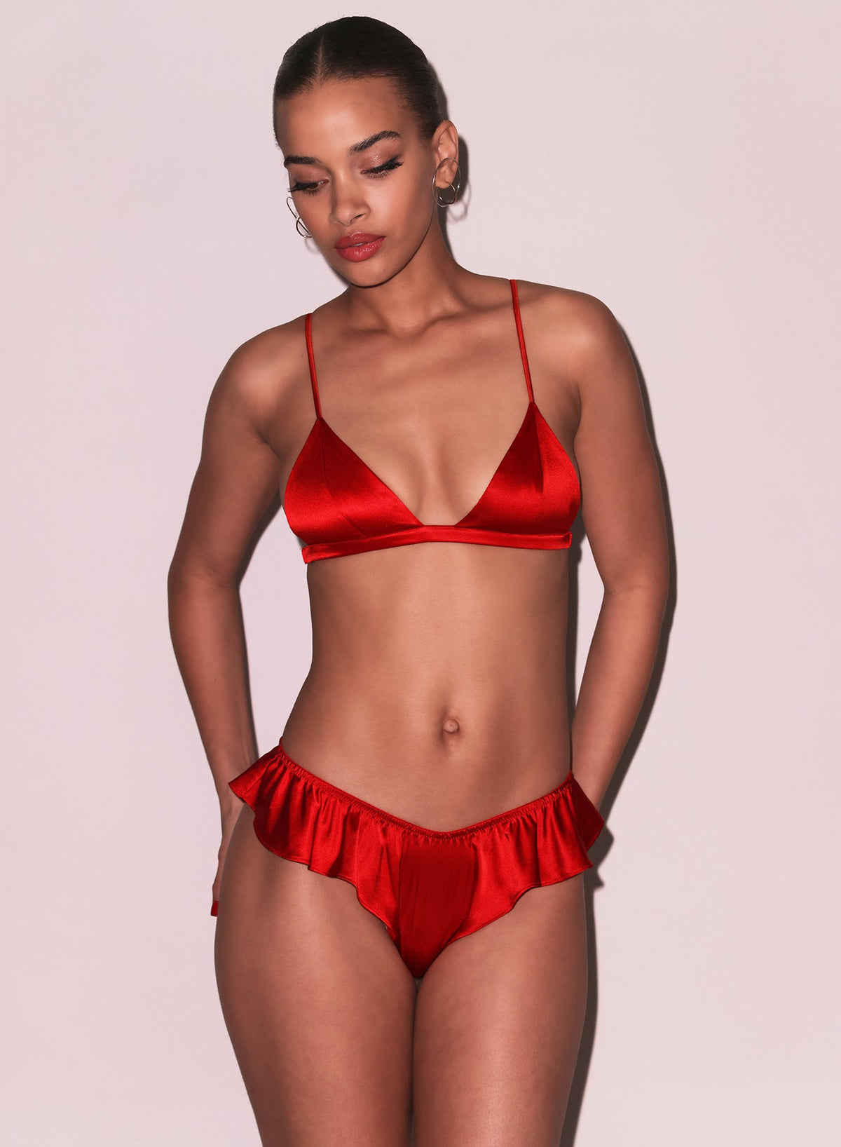 Red Luxe Triangle Bra - Fleur du Mal