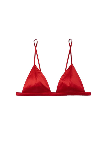 Red Luxe Triangle Bra - Fleur du Mal