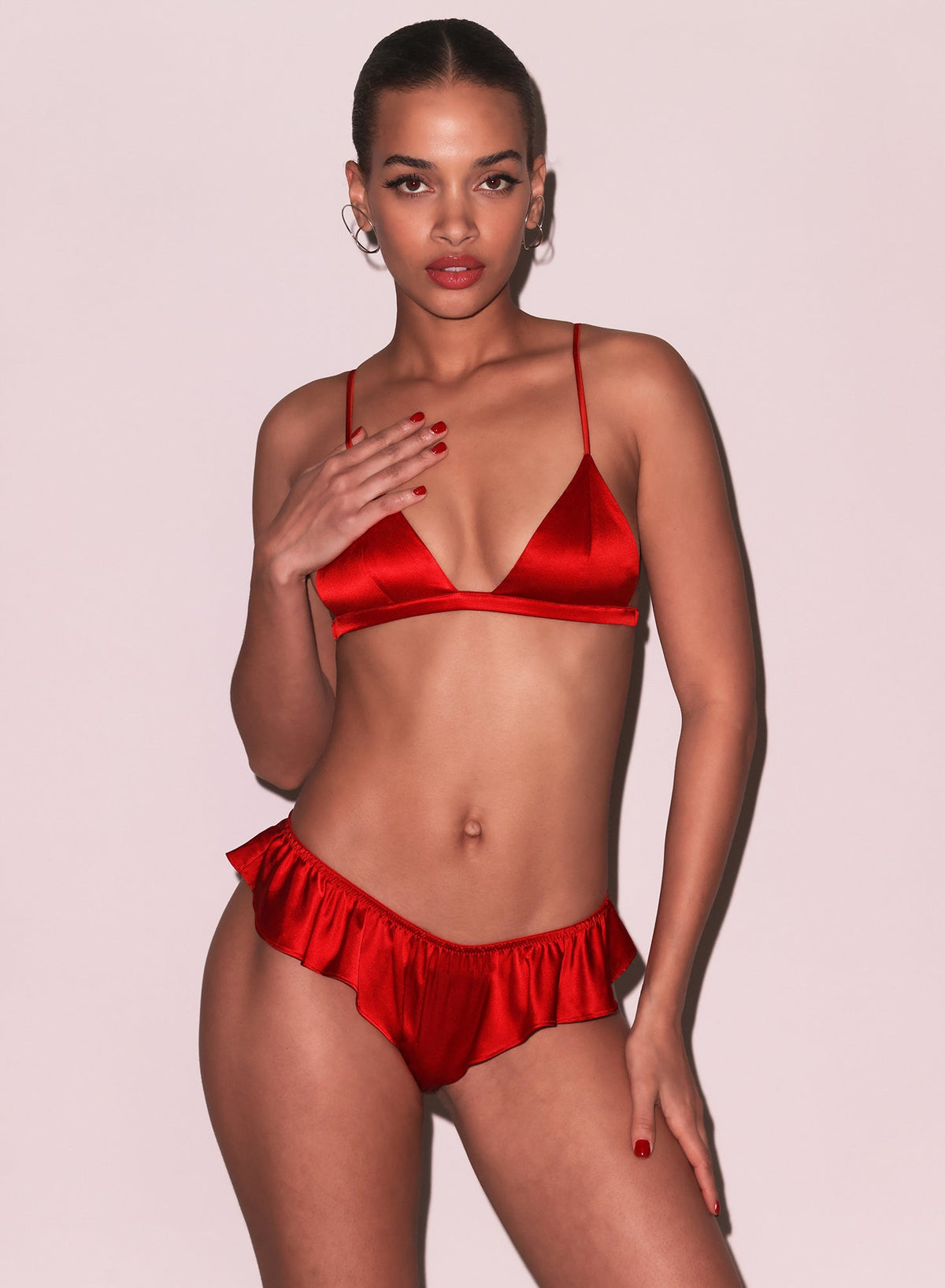 Red Luxe Triangle Bra - Fleur du Mal