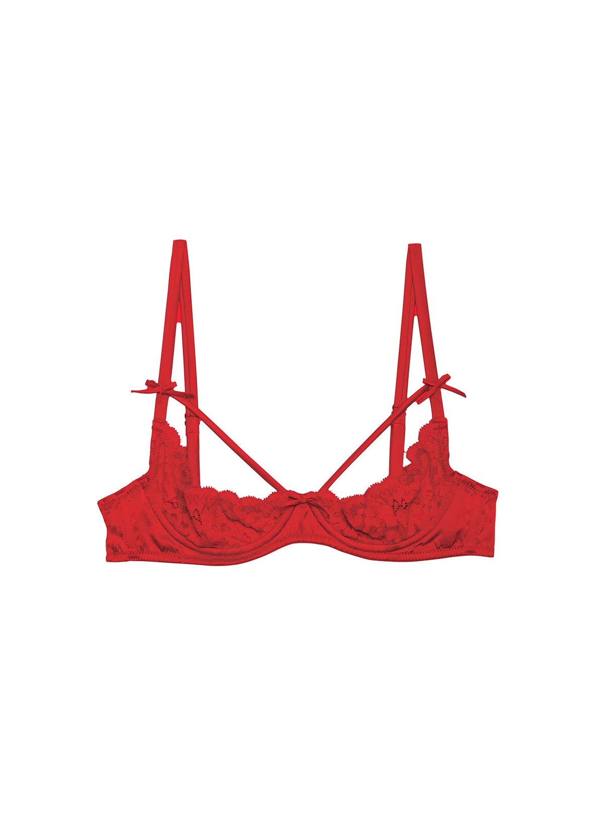 Red Charlotte Peekaboo Bra - Fleur du Mal