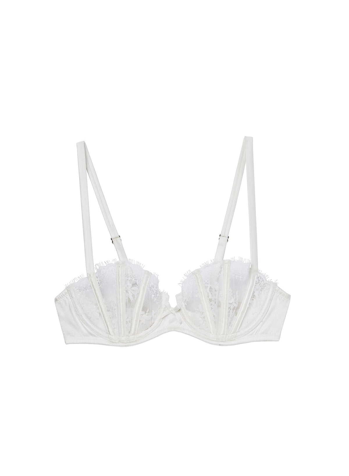 Ivory Frankie Lace Boned Balconette Bra - Fleur du Mal