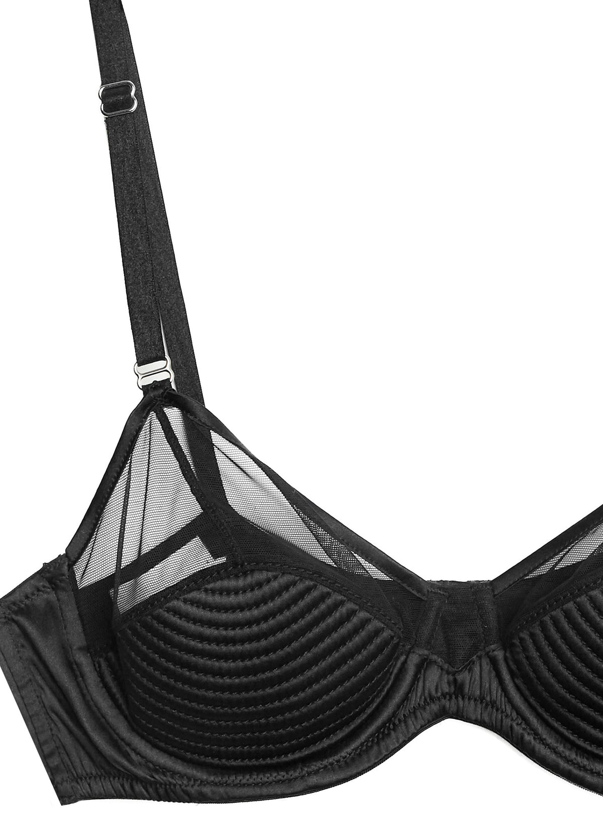 Black Top Stitch Bebe Bra - Fleur du Mal