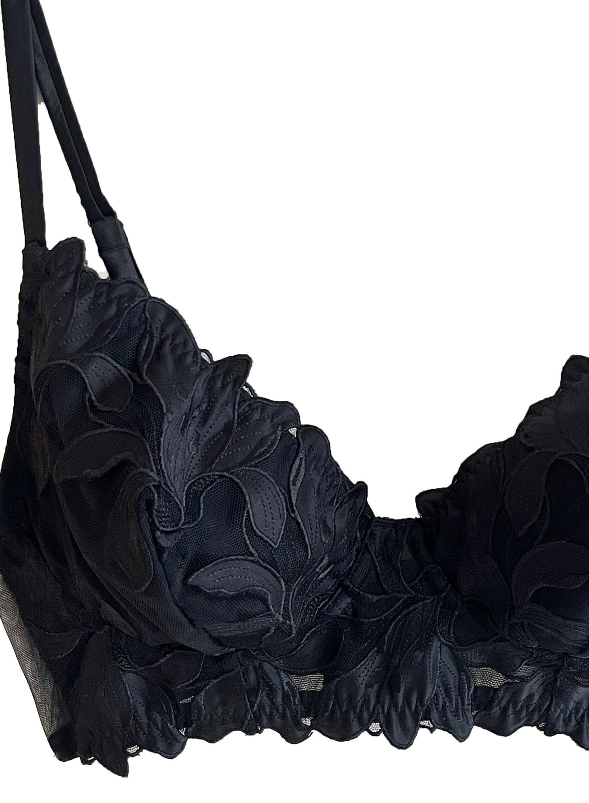 Black Lily Embroidery Post Surgical Bra - Fleur du Mal
