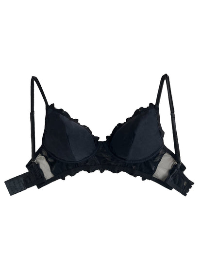 Black Lily Embroidery Post Surgical Bra - Fleur du Mal