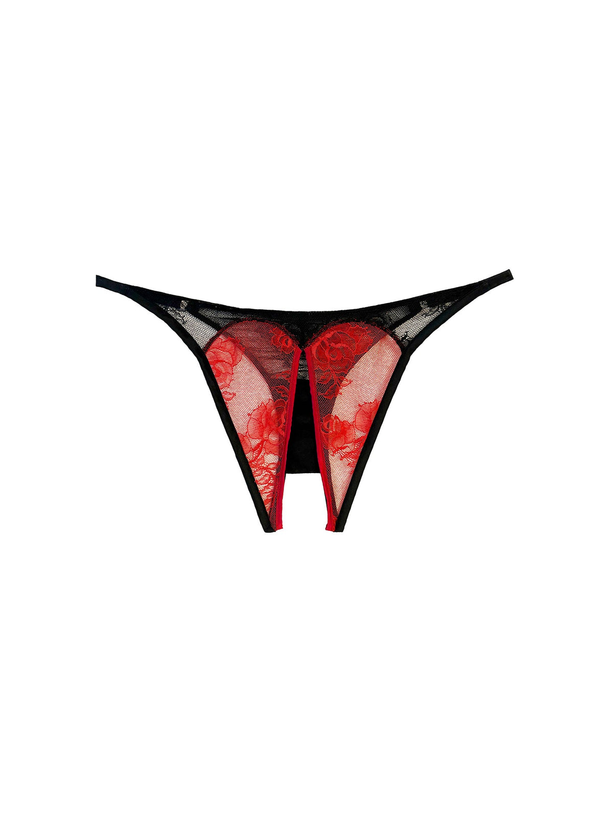 Black Bouquet Lace Ouvert Panty - Fleur du Mal