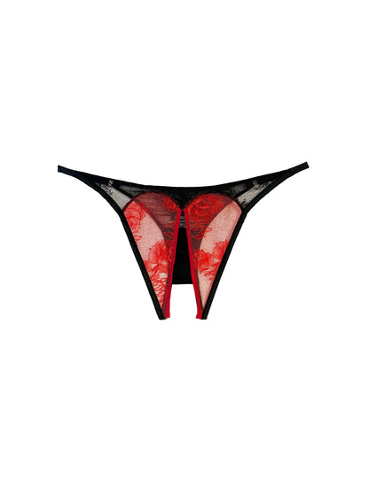Black Bouquet Lace Ouvert Panty - Fleur du Mal