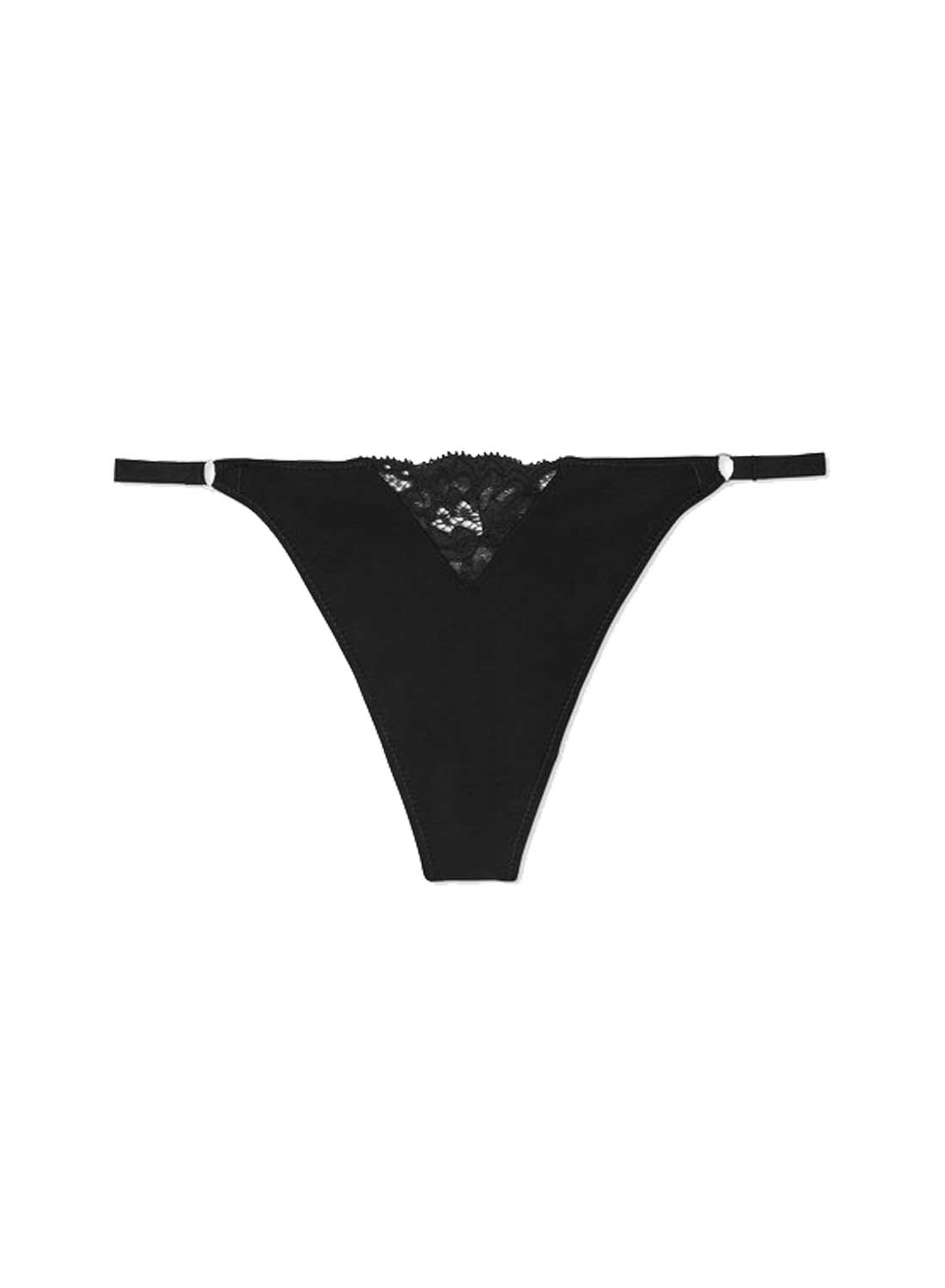Black Charlotte Lace No Show V-String - Fleur du Mal