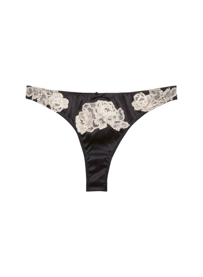 Black Juliet Lace Thong - Fleur du Mal