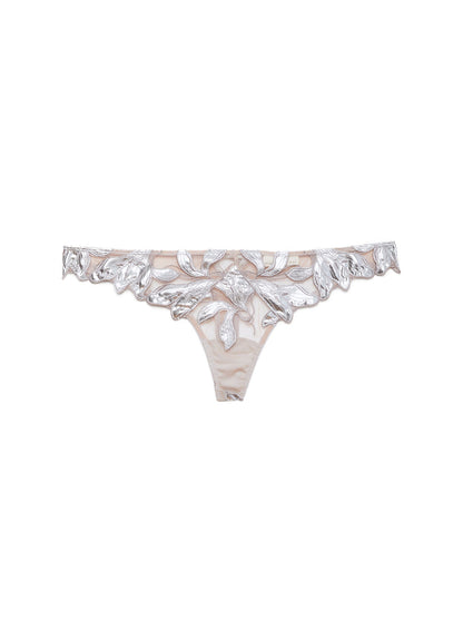 Platinum Lily Embroidery Hipster Thong - Fleur du Mal