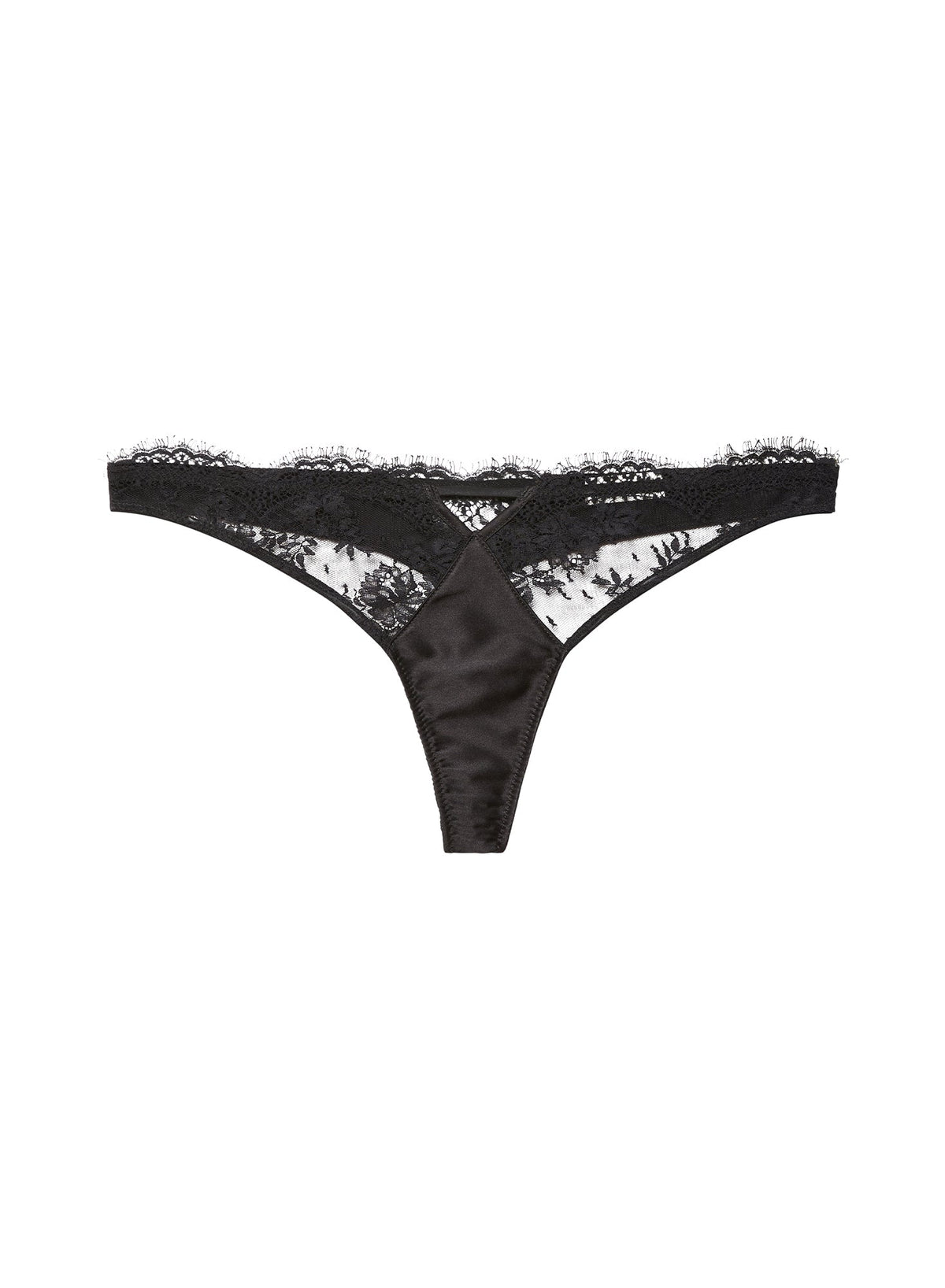 Black Frankie Lace Thong - Fleur du Mal