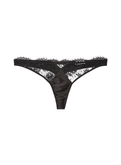 Black Frankie Lace Thong - Fleur du Mal