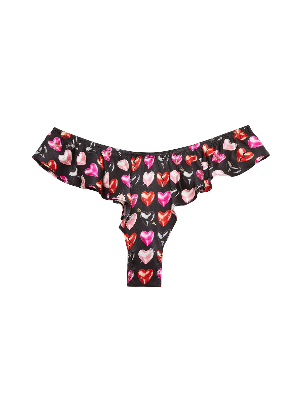 Black Heartbreaker Print Luxe Flutter Panty - Fleur du Mal