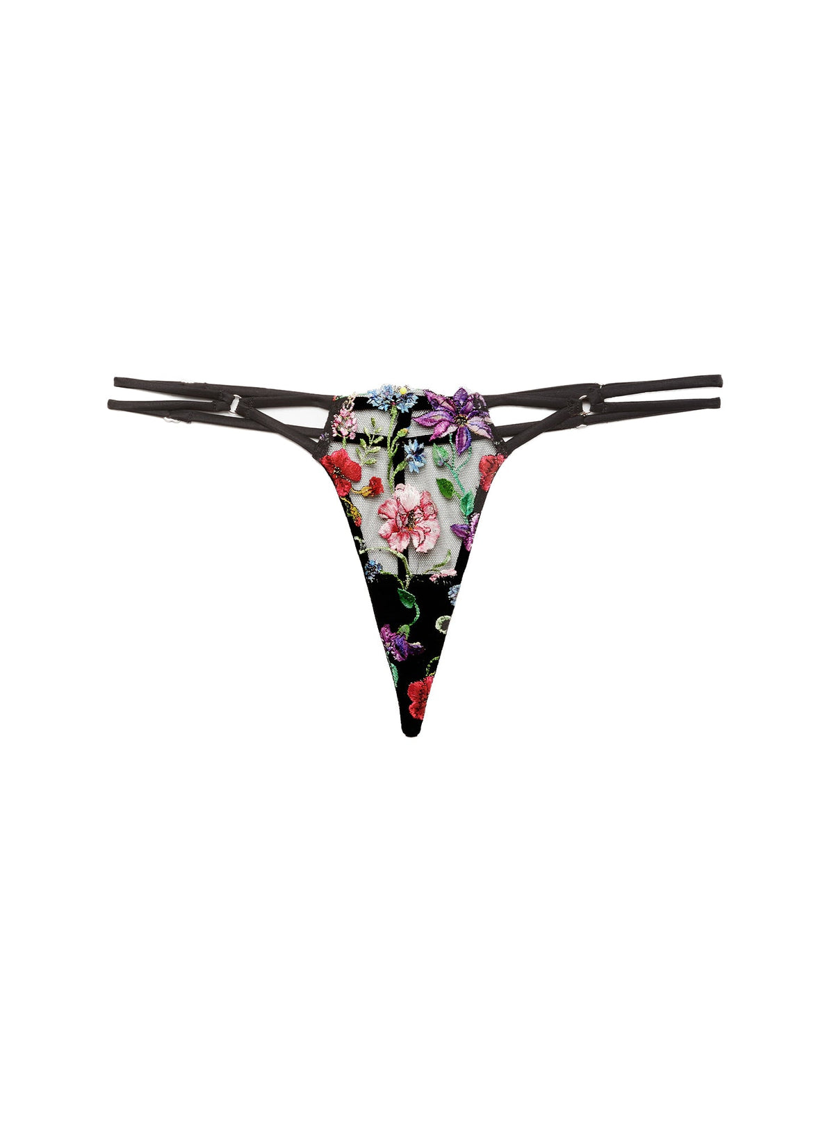 Black Wildfleur V-String - Fleur du Mal