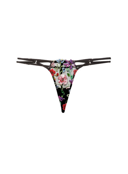 Black Wildfleur V-String - Fleur du Mal
