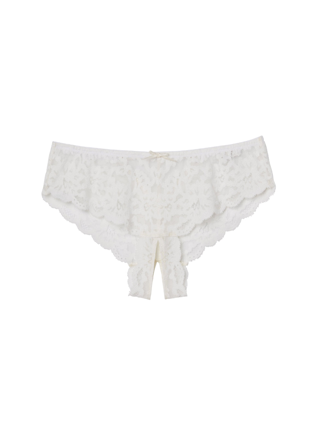 Ivory Charlotte Crotchless Panty - Fleur du Mal